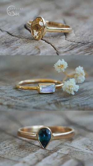 Custom Birthstone Ring in Gold - Gardens of the Sun | Ethical Jewelry