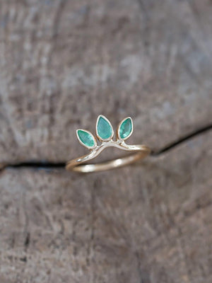 Custom Birthstone Ring in Gold - Gardens of the Sun | Ethical Jewelry