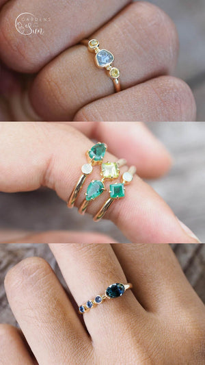 Custom Birthstone Ring in Gold - Gardens of the Sun | Ethical Jewelry