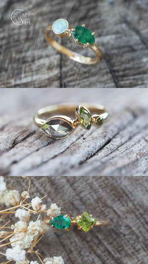 Custom Birthstone Ring in Gold - Gardens of the Sun | Ethical Jewelry