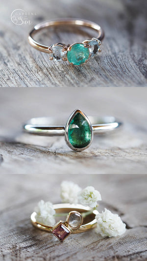 Custom Birthstone Ring in Gold - Gardens of the Sun | Ethical Jewelry