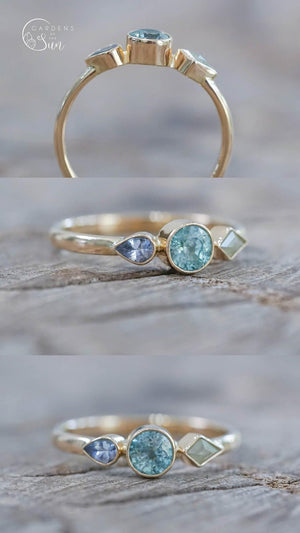 Custom Birthstone Ring in Gold - Gardens of the Sun | Ethical Jewelry