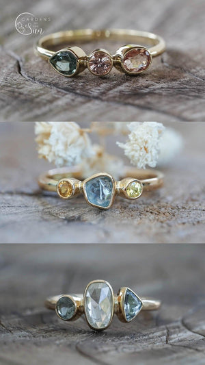 Custom Birthstone Ring in Gold - Gardens of the Sun | Ethical Jewelry