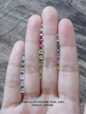 Custom Birthstone Stud Earrings in Silver - Gardens of the Sun | Ethical Jewelry