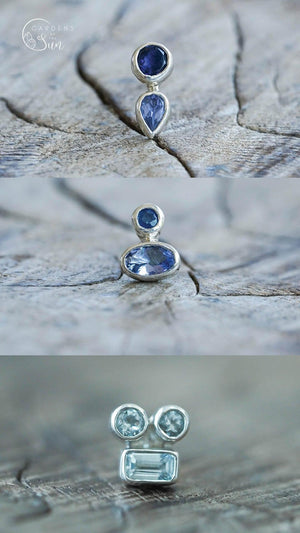 Custom Birthstone Stud Earrings in Silver - Gardens of the Sun | Ethical Jewelry