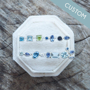 Custom Birthstone Stud Earrings in Silver - Gardens of the Sun | Ethical Jewelry