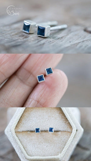 Custom Birthstone Stud Earrings in Silver - Gardens of the Sun | Ethical Jewelry