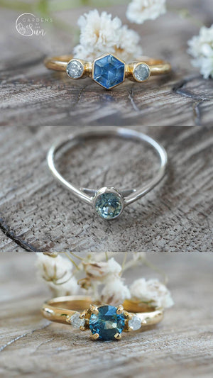 Custom Blue Sapphire Ring in Gold - Gardens of the Sun | Ethical Jewelry