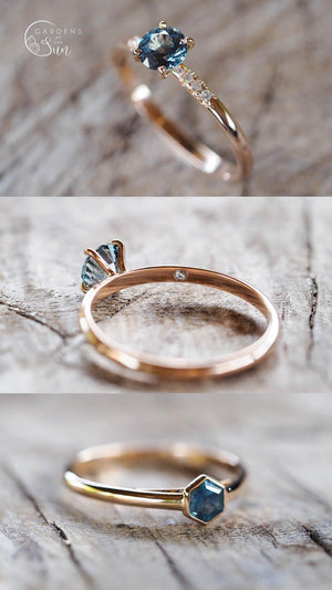 Custom Blue Sapphire Ring in Gold - Gardens of the Sun | Ethical Jewelry