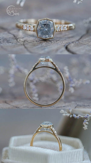 Custom Brilliant Cut Oval, Radiant and Rectangular Diamond Ring - Gardens of the Sun | Ethical Jewelry