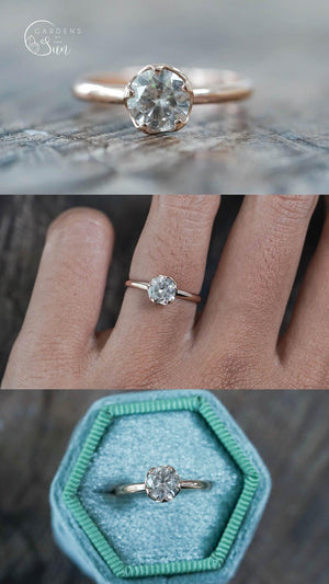 Custom Brilliant Cut Round Diamond Ring - Gardens of the Sun | Ethical Jewelry