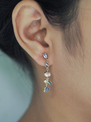 Custom Dangling Birthstone Earrings In Gold - Gardens of the Sun | Ethical Jewelry