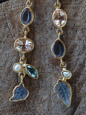 Custom Dangling Birthstone Earrings In Gold - Gardens of the Sun | Ethical Jewelry