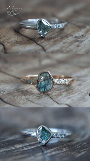 Custom Diamond Slice Ring in Ethical Gold - Gardens of the Sun | Ethical Jewelry