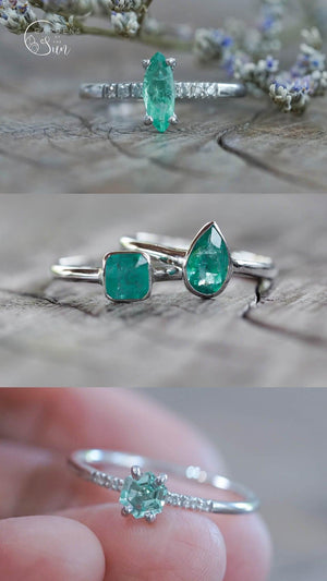 Custom Emerald Ring - Gardens of the Sun | Ethical Jewelry