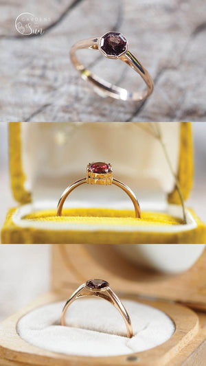 Custom Garnet Ring in Gold - Gardens of the Sun | Ethical Jewelry