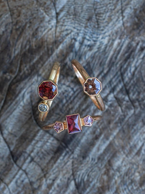 Custom Garnet Ring in Gold - Gardens of the Sun | Ethical Jewelry