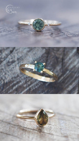 Custom Green Sapphire Ring - Gardens of the Sun | Ethical Jewelry