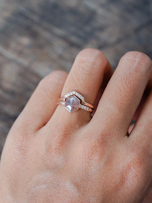 Custom Hexagon Nesting Band in Gold - Gardens of the Sun | Ethical Jewelry