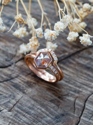 Custom Hexagon Nesting Band in Gold - Gardens of the Sun | Ethical Jewelry