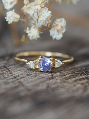 Custom Lavender Sapphire Ring in Gold - Gardens of the Sun | Ethical Jewelry
