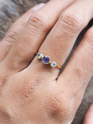 Custom Lavender Sapphire Ring in Gold - Gardens of the Sun | Ethical Jewelry
