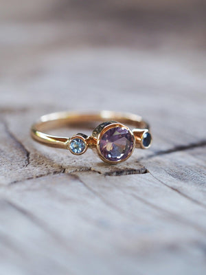 Custom Lavender Sapphire Ring in Gold - Gardens of the Sun | Ethical Jewelry