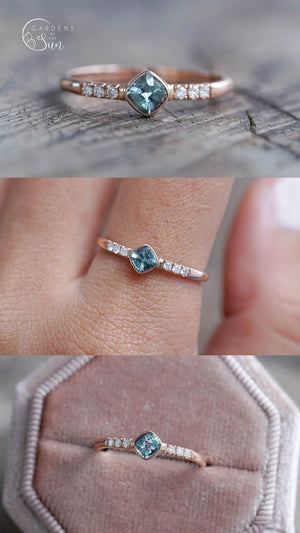 Custom Mermaid Kornerupine Ring in Gold - Gardens of the Sun | Ethical Jewelry