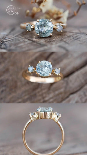 Custom Montana Sapphire Ring in Gold - Gardens of the Sun | Ethical Jewelry