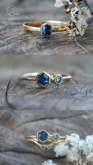 Custom Montana Sapphire Ring in Gold - Gardens of the Sun | Ethical Jewelry