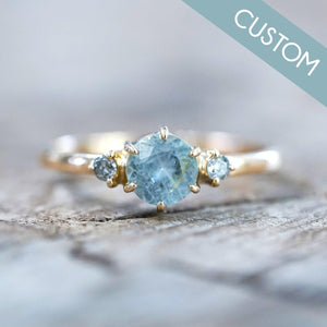 Custom Montana Sapphire Ring in Gold - Gardens of the Sun | Ethical Jewelry