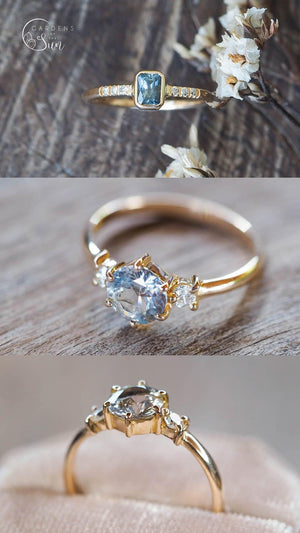 Custom Montana Sapphire Ring in Gold - Gardens of the Sun | Ethical Jewelry