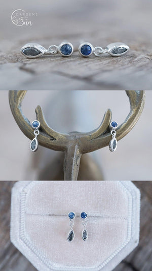 Custom Multi Birthstone Dangling Earrings - Gardens of the Sun | Ethical Jewelry