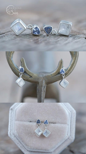 Custom Multi Birthstone Dangling Earrings - Gardens of the Sun | Ethical Jewelry