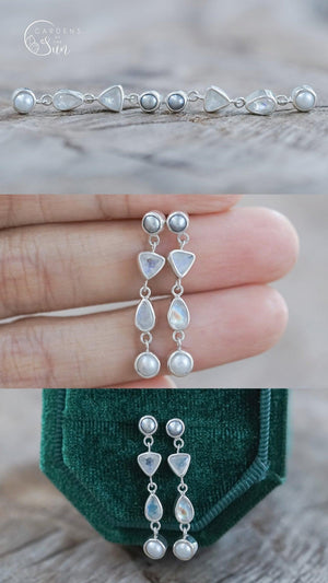 Custom Multi Birthstone Dangling Earrings - Gardens of the Sun | Ethical Jewelry