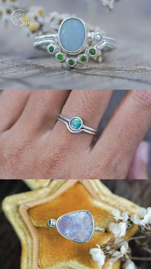 Custom Opal Ring or Necklace in Silver - Gardens of the Sun | Ethical Jewelry