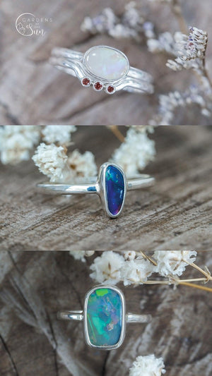 Custom Opal Ring or Necklace in Silver - Gardens of the Sun | Ethical Jewelry