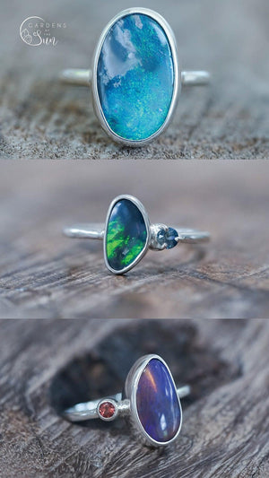Custom Opal Ring or Necklace in Silver - Gardens of the Sun | Ethical Jewelry