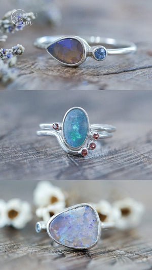 Custom Opal Ring or Necklace in Silver - Gardens of the Sun | Ethical Jewelry