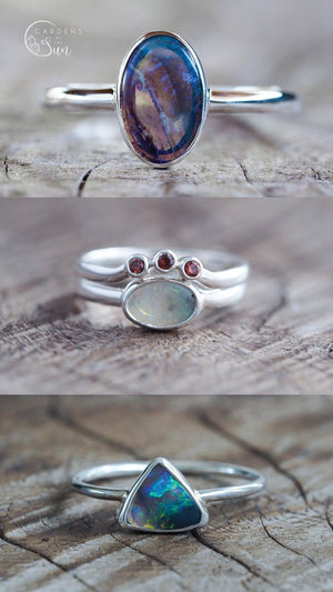 Custom Opal Ring or Necklace in Silver - Gardens of the Sun | Ethical Jewelry