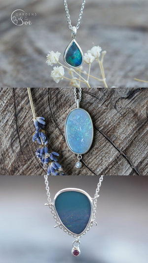 Custom Opal Ring or Necklace in Silver - Gardens of the Sun | Ethical Jewelry