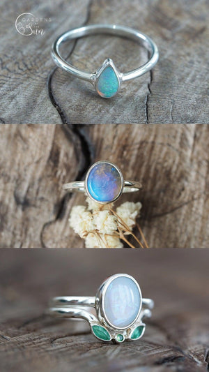 Custom Opal Ring or Necklace in Silver - Gardens of the Sun | Ethical Jewelry