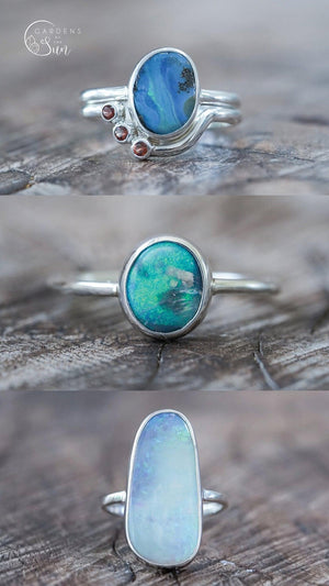 Custom Opal Ring or Necklace in Silver - Gardens of the Sun | Ethical Jewelry