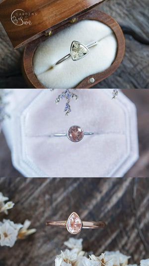 Custom Oregon Sunstone Ring in Gold - Gardens of the Sun | Ethical Jewelry
