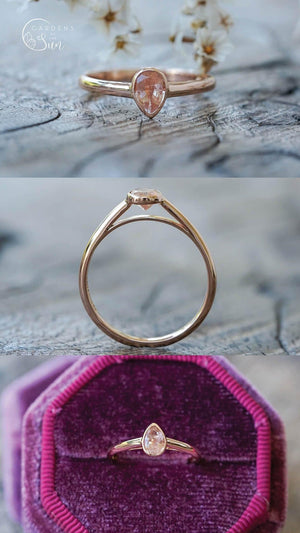 Custom Oregon Sunstone Ring in Gold - Gardens of the Sun | Ethical Jewelry