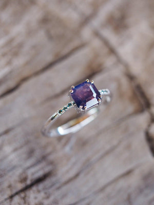 Custom Purple Sapphire Ring in Gold- Gardens of the Sun | Ethical Jewelry