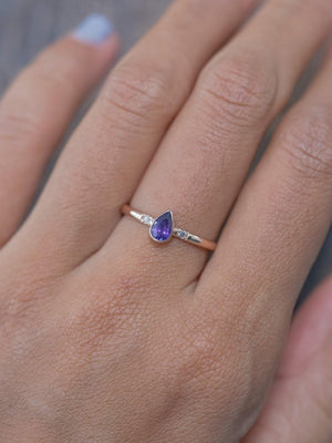 Custom Purple Sapphire Ring in Gold- Gardens of the Sun | Ethical Jewelry