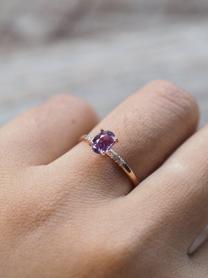 Custom Purple Sapphire Ring in Gold- Gardens of the Sun | Ethical Jewelry