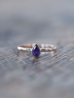 Custom Purple Sapphire Ring in Gold- Gardens of the Sun | Ethical Jewelry