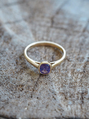 Custom Purple Sapphire Ring in Gold- Gardens of the Sun | Ethical Jewelry